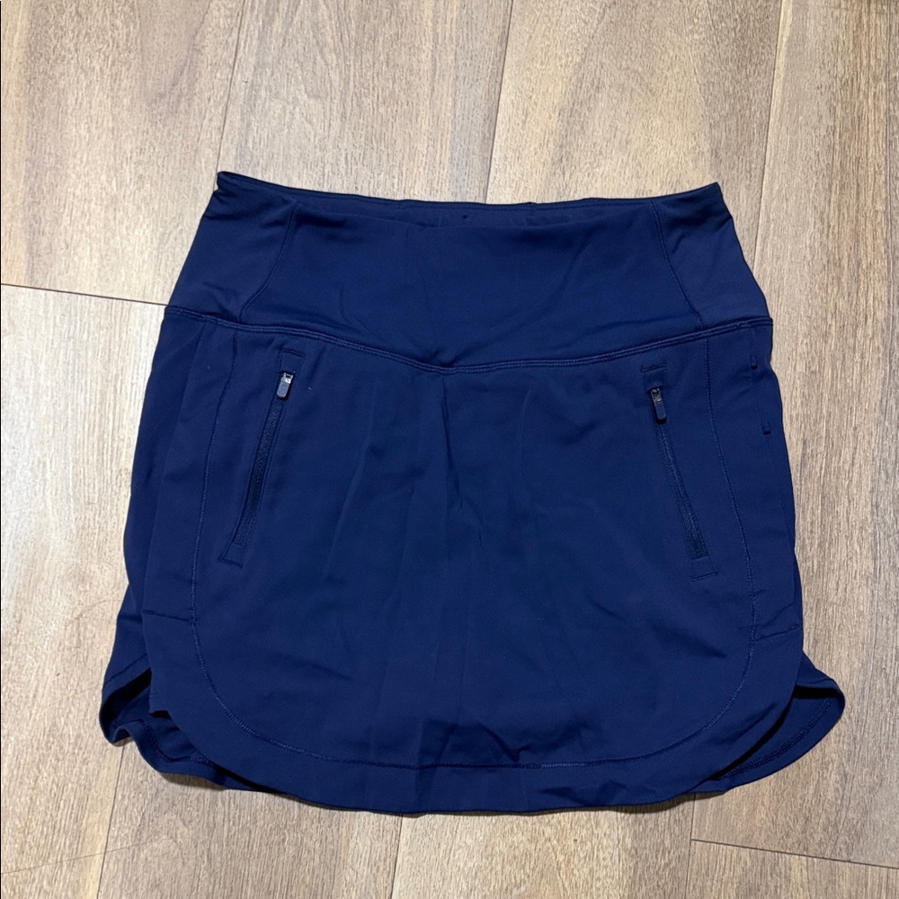 Athleta Navy Blue Active Skort with Zipper Pockets